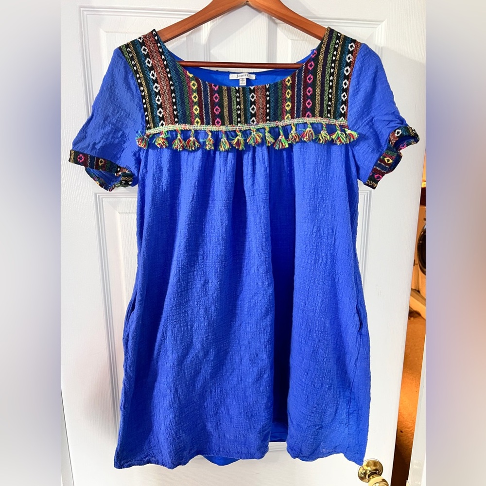 SHORT SHIFT DRESS, ROYAL BLUE, SIZE M